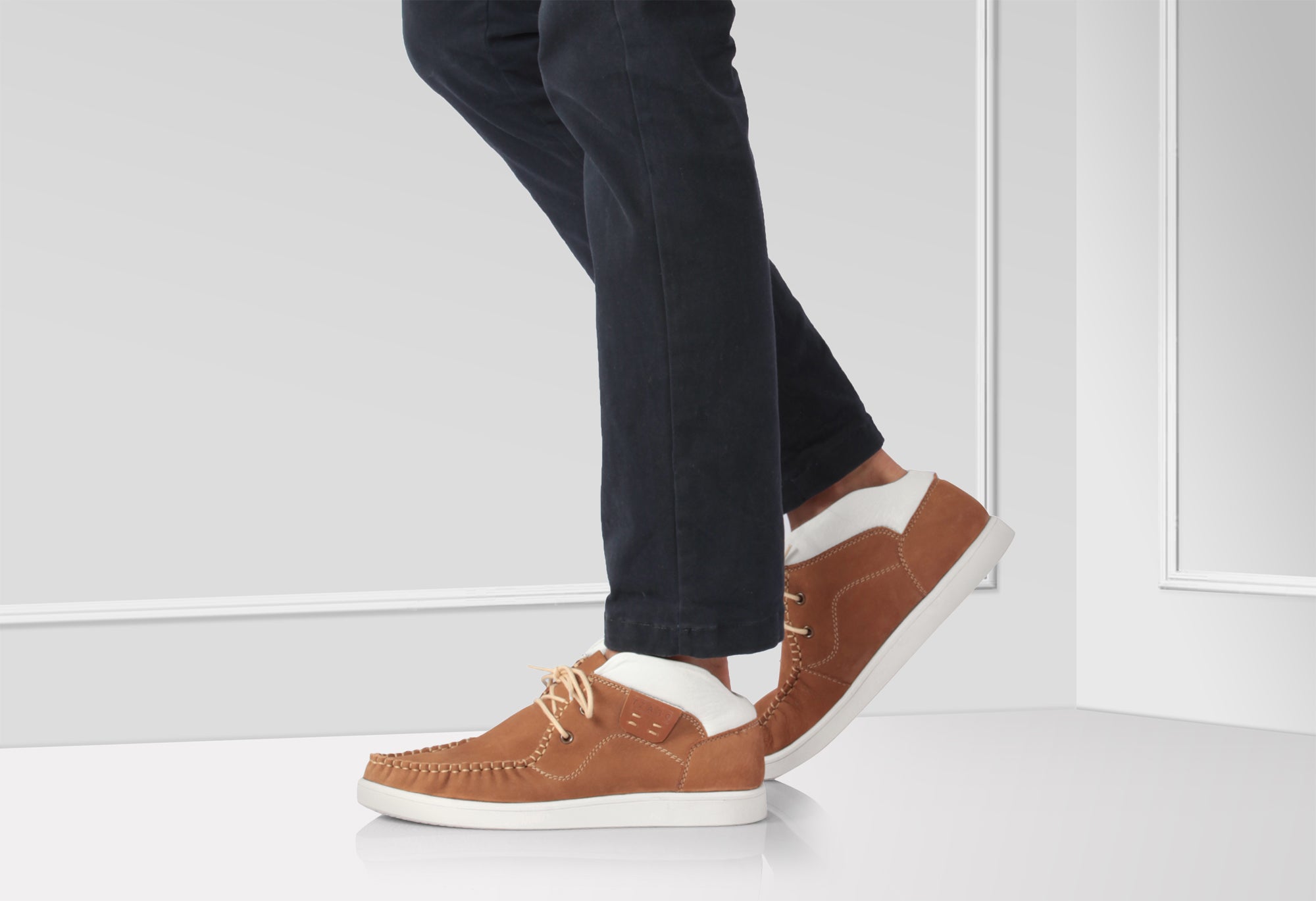 Pure Leather Low Ankle, Tan Boots with Rubber Sole - Bismark (Tan), LIV0505WHTN - Showcase Image 1