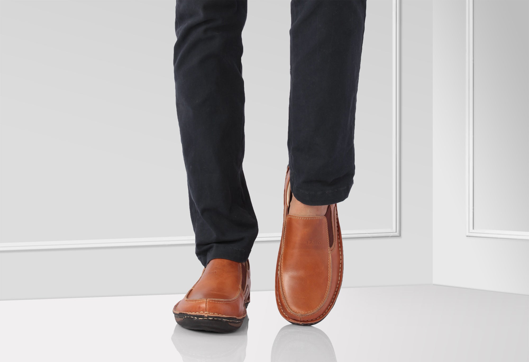 Pure Leather Dark Brown Classic Slip-on Shoes - Dr. Watson, DM5506ODNWOP - Showcase Image 2