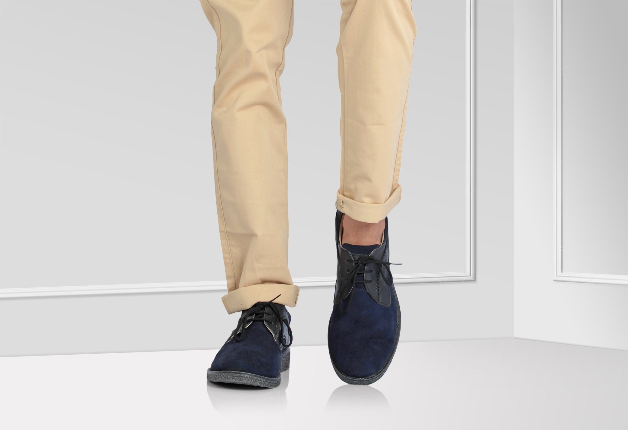 Pure Leather Blue Color Derby - SH3219WVBLBK - Showcase Image 2