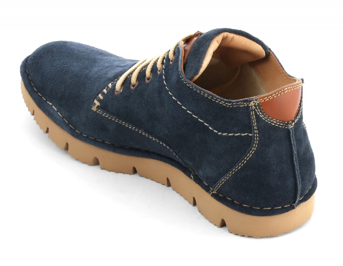 Pure Leather Navy Blue Low Ankle Boots - Blue Luke, AG7702BLU