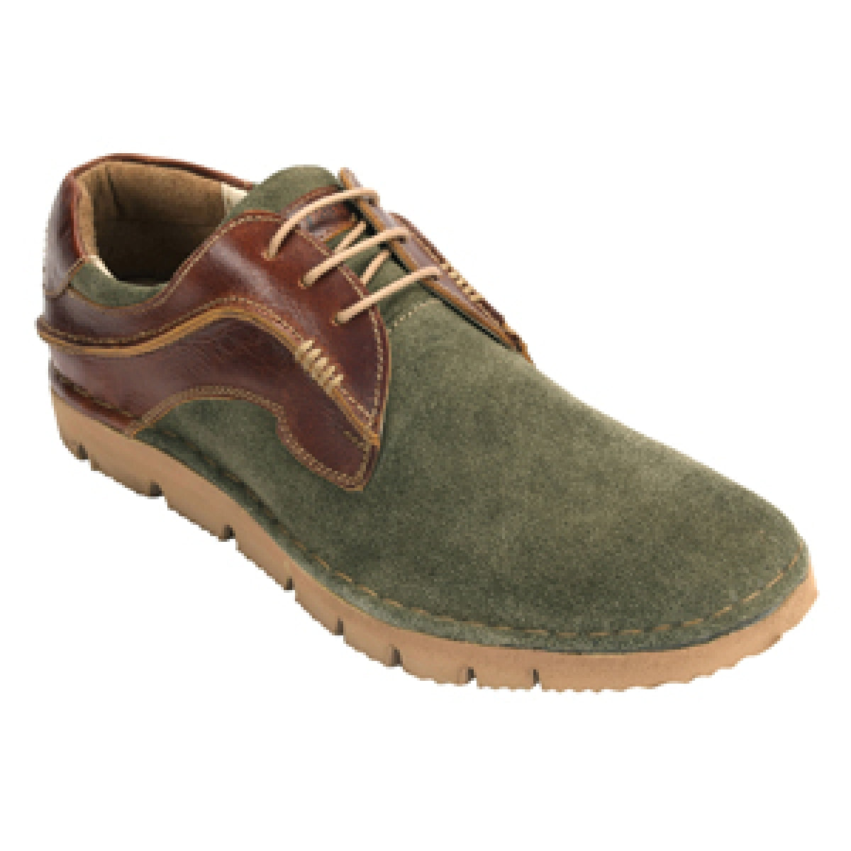 Olive Green Genuine Leather Low Ankle Boots for Men Online