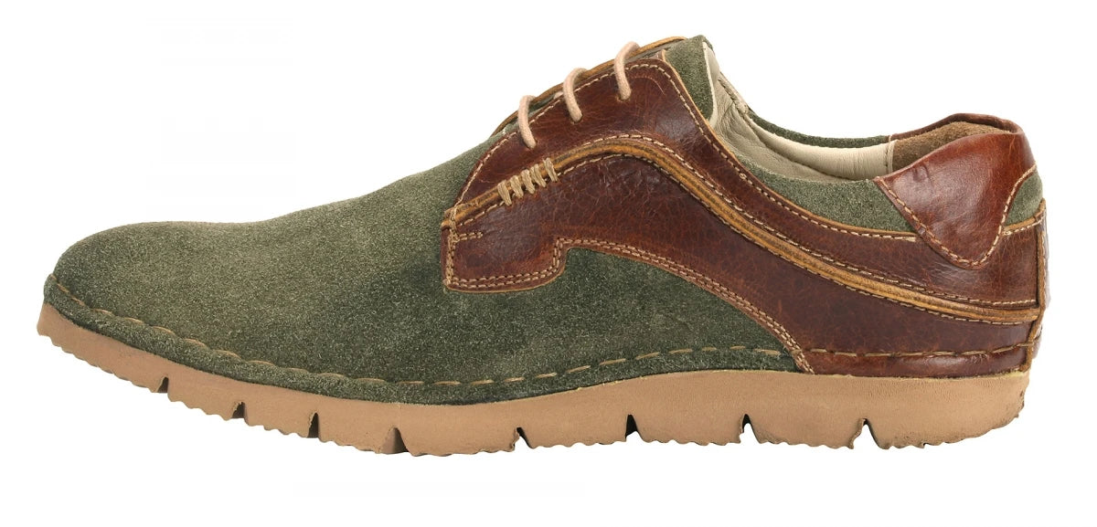 Pure Leather Low Ankle Olive Green Derby - Amazon, AG7705WVGR