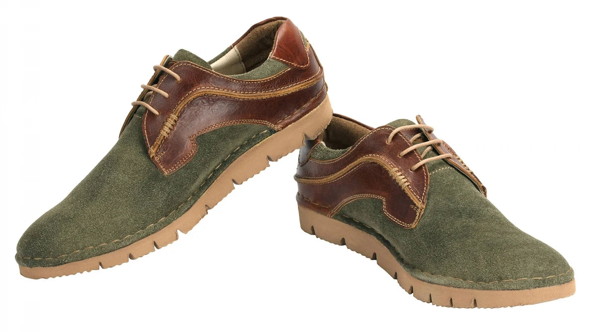 Pure Leather Low Ankle Olive Green Derby - Amazon, AG7705WVGR