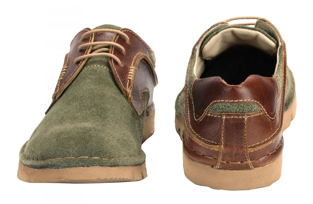 Pure Leather Low Ankle Olive Green Derby - Amazon, AG7705WVGR