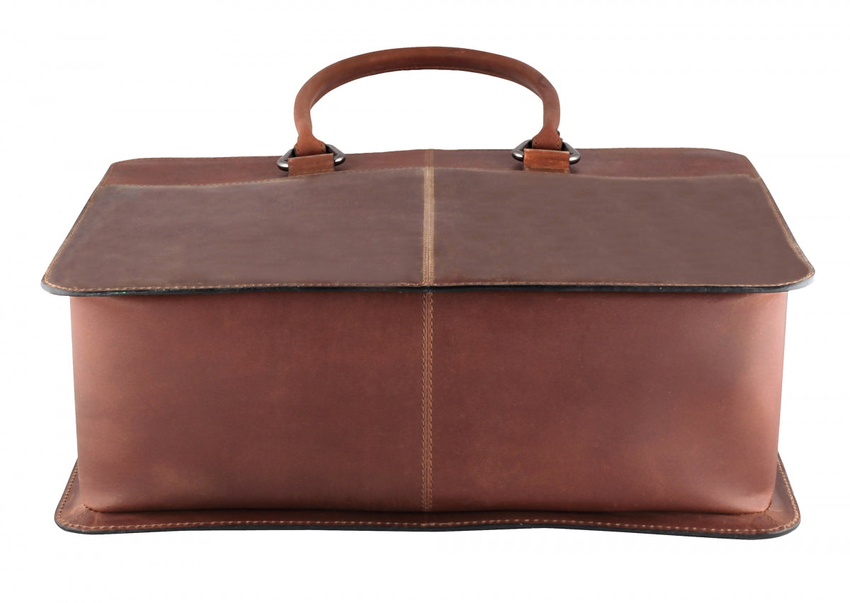 TZARO Heavy Duty Genuine Leather Laptop Bag Alexander(Dark Tan)- AlexanderDTAN