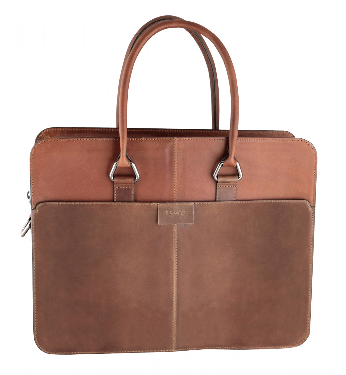 TZARO Heavy Duty Genuine Leather Laptop Bag Alexander(Tan Brown)