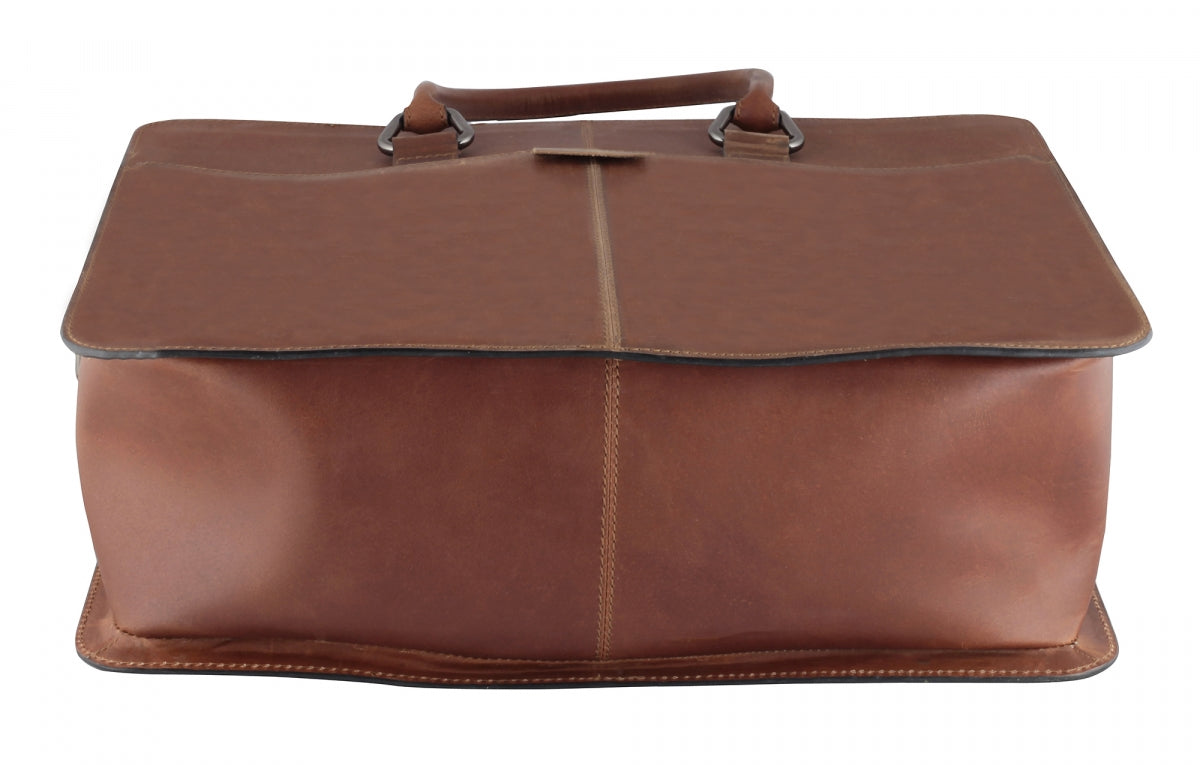 TZARO Heavy Duty Genuine Leather Laptop Bag Alexander(Tan Brown)
