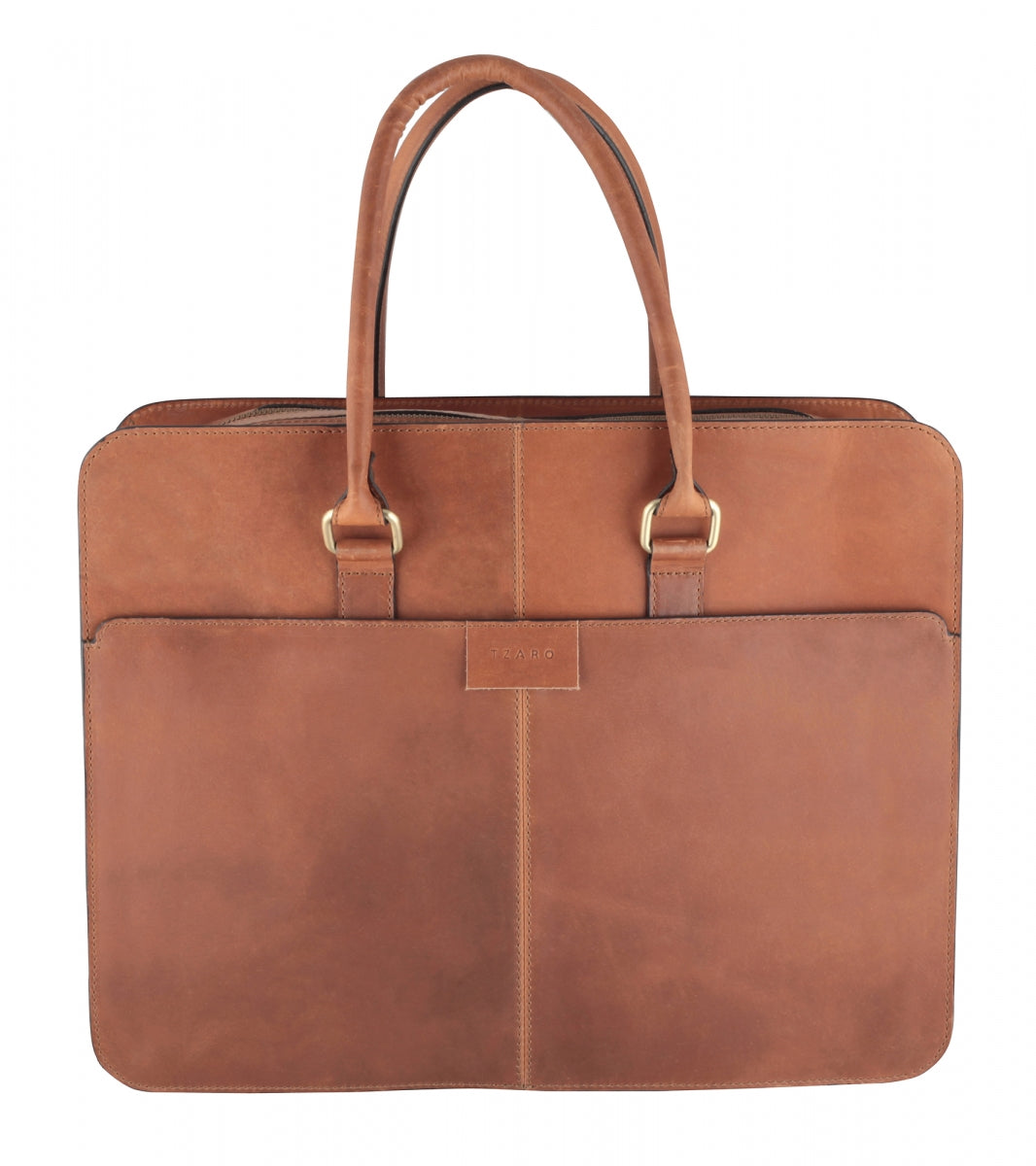 TZARO Heavy Duty Genuine Leather Laptop Bag Alexander(Tan)