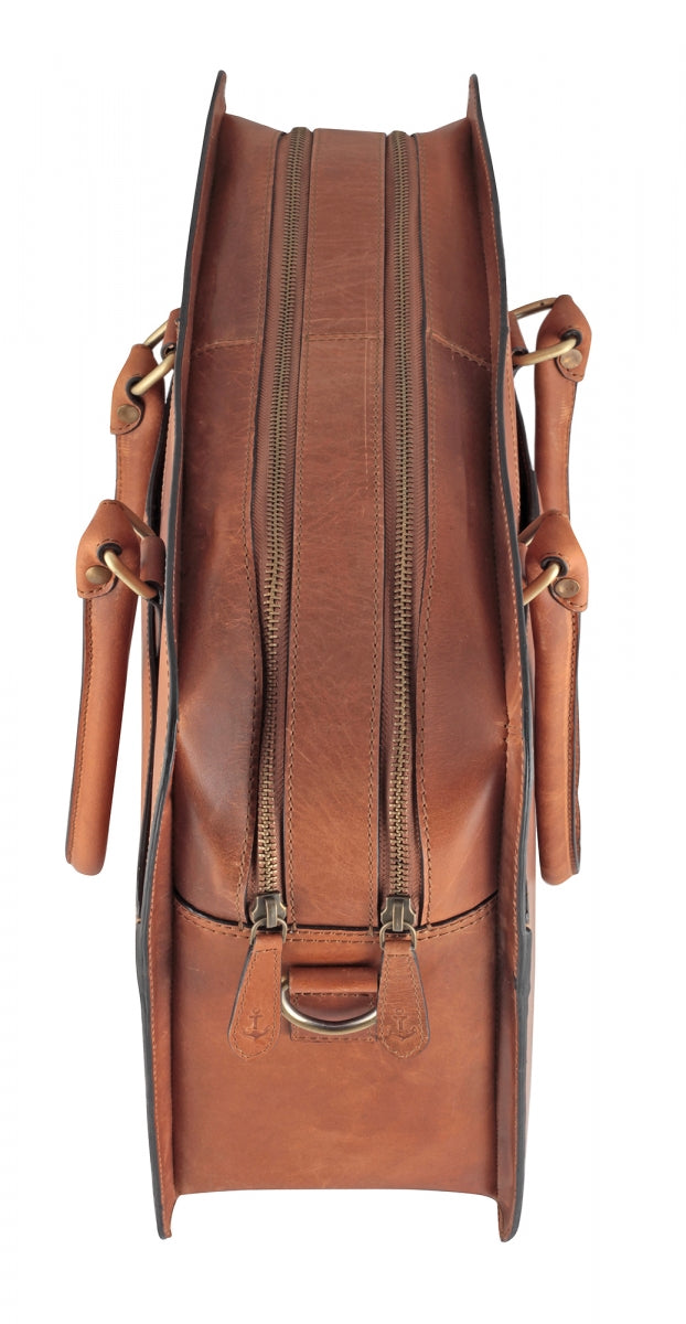 TZARO Heavy Duty Genuine Leather Laptop Bag Alexander(Tan)