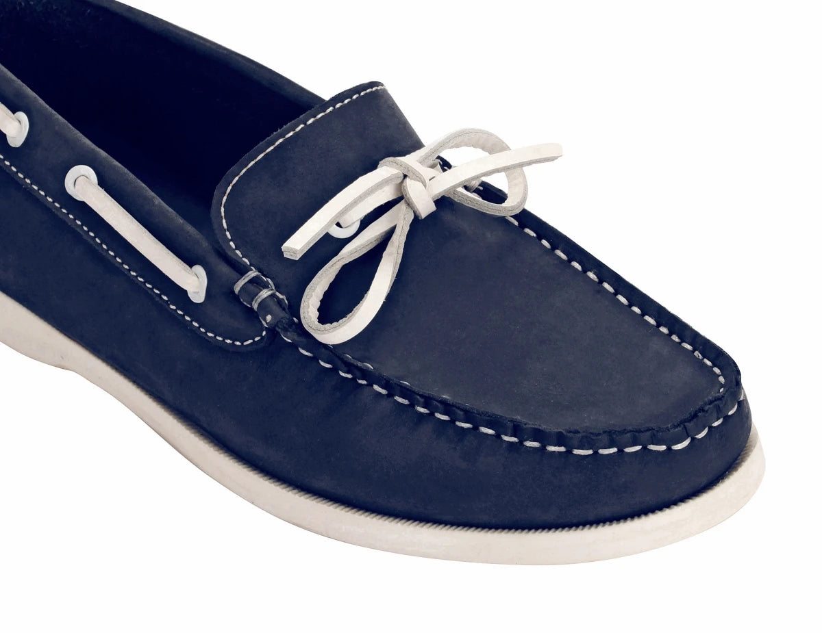 Pure Leather Classic Navy-Blue Boat Shoes - INS VIRAT, BOAT100ABLU