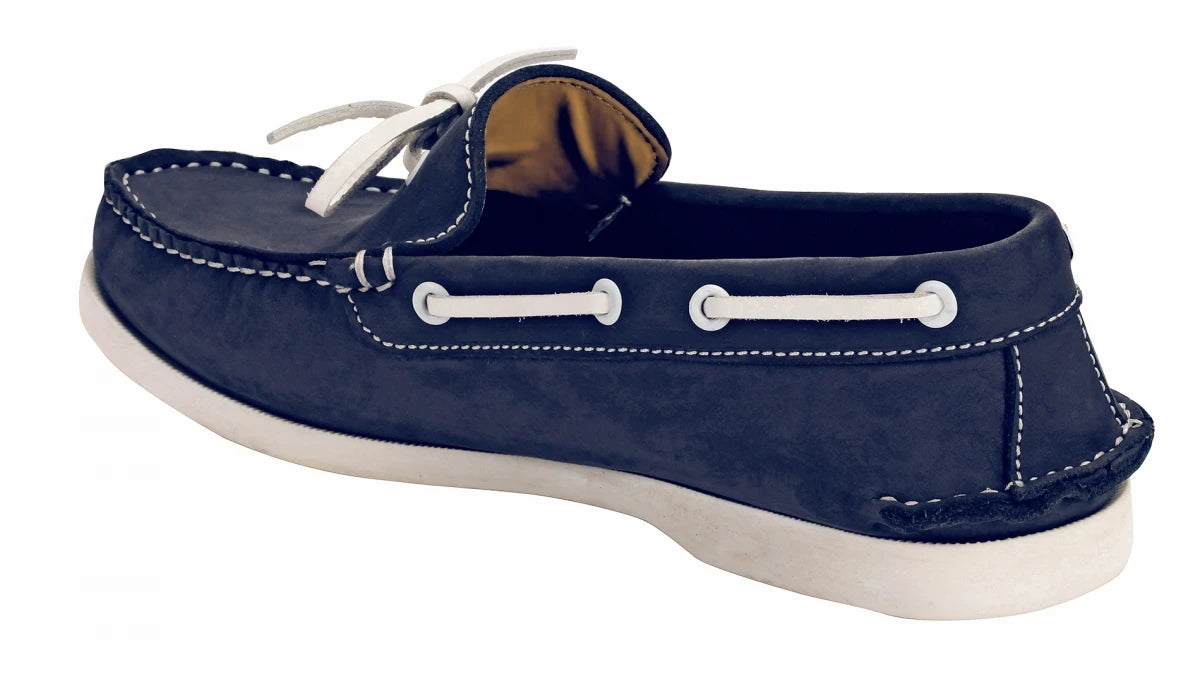 Pure Leather Classic Navy-Blue Boat Shoes - INS VIRAT, BOAT100ABLU