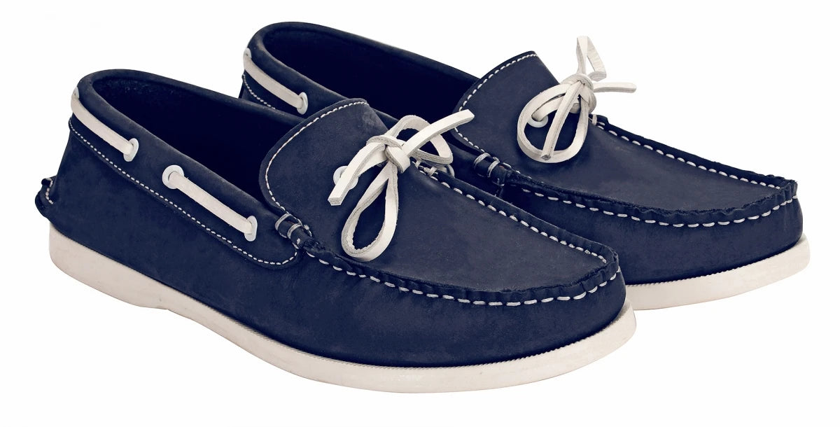 Pure Leather Classic Navy-Blue Boat Shoes - INS VIRAT, BOAT100ABLU