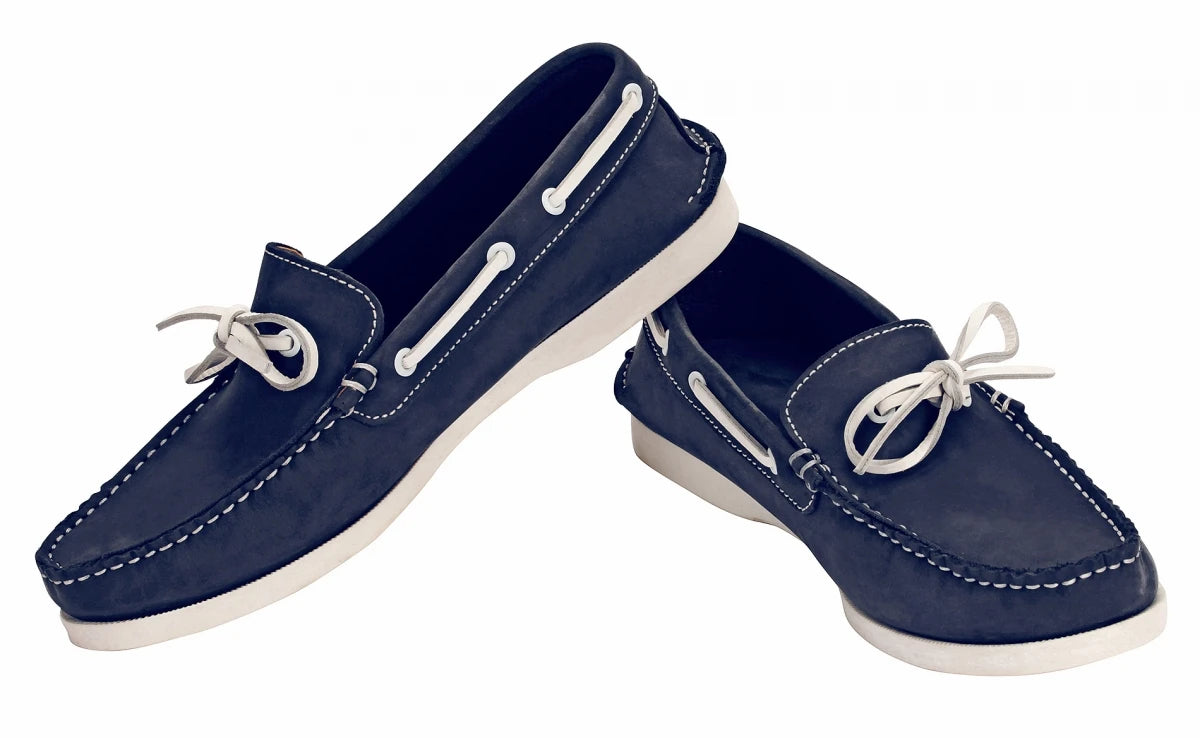 Pure Leather Classic Navy-Blue Boat Shoes - INS VIRAT, BOAT100ABLU