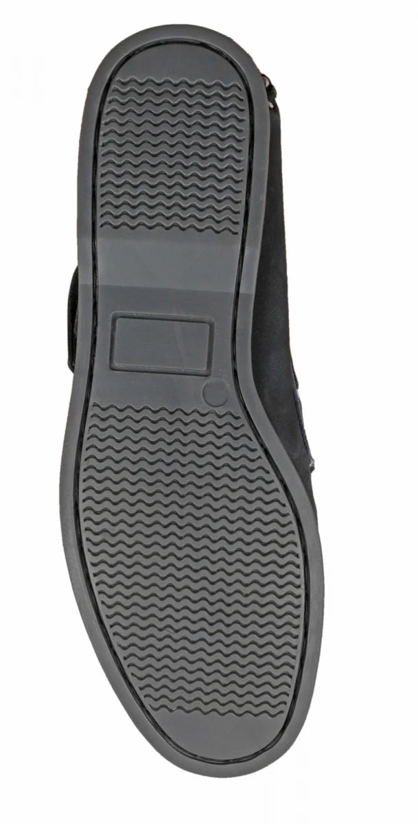 Pure Leather Navy Blue Boat Shoes - USS Nimitz, BOAT101BLBK