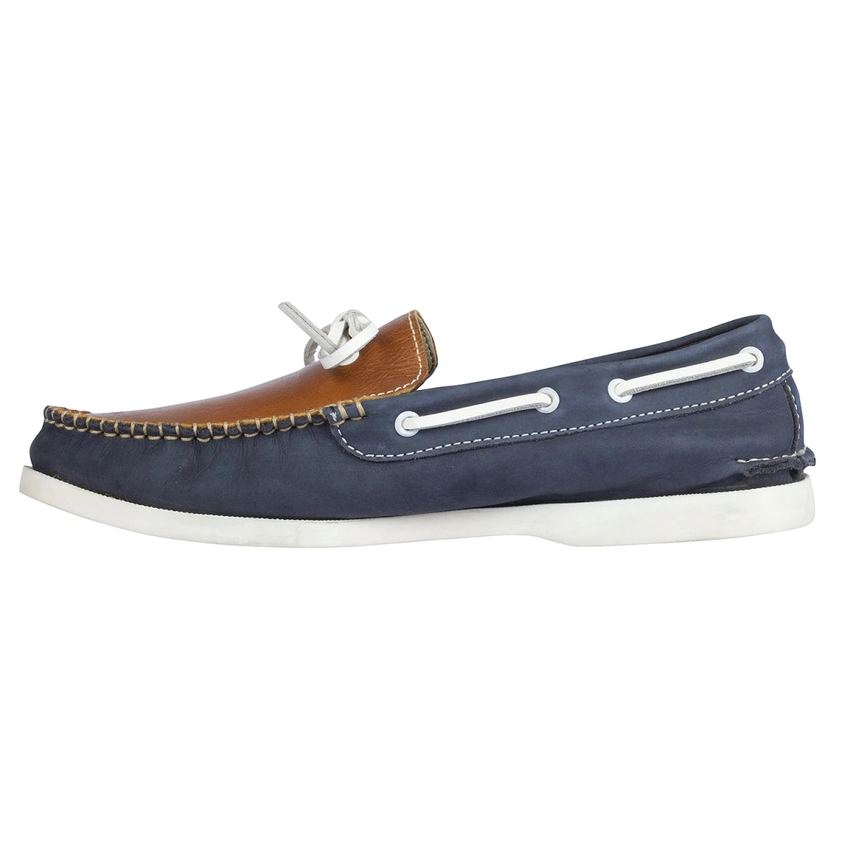 Pure Leather Twin Color (Navy-Blue & Tan) - Noah, BOAT107BLUTN