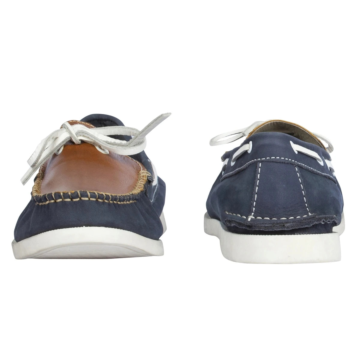 Pure Leather Twin Color (Navy-Blue & Tan) - Noah, BOAT107BLUTN