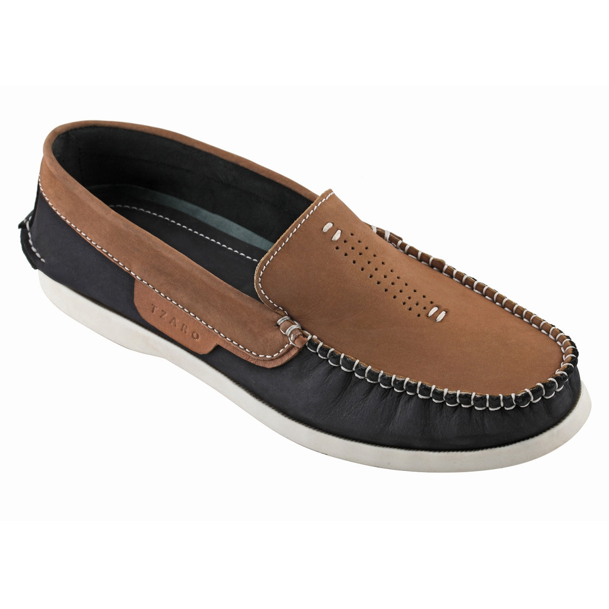 Navy Tan pure Leather Boat Shoes Online