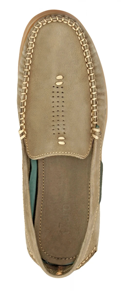 Pure Leather Olive Boat Shoes - USS Midway, BOAT109OLV