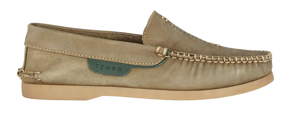 Pure Leather Olive Boat Shoes - USS Midway, BOAT109OLV