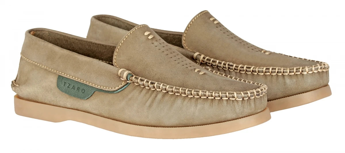 Pure Leather Olive Boat Shoes - USS Midway, BOAT109OLV