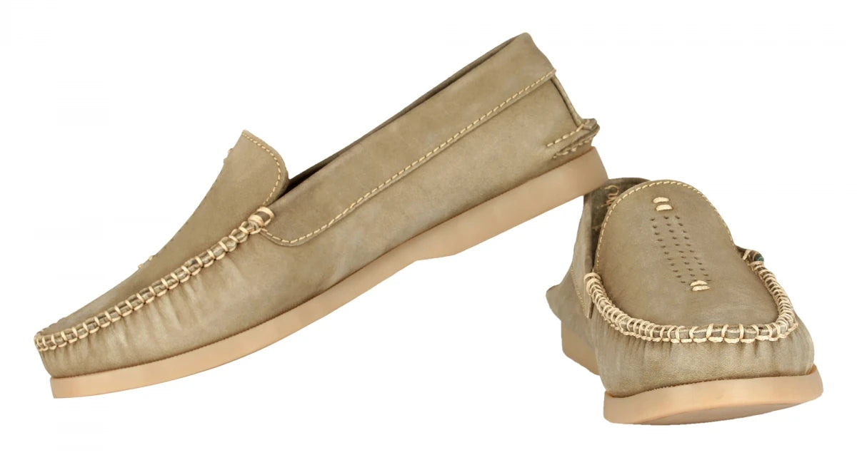 Pure Leather Olive Boat Shoes - USS Midway, BOAT109OLV