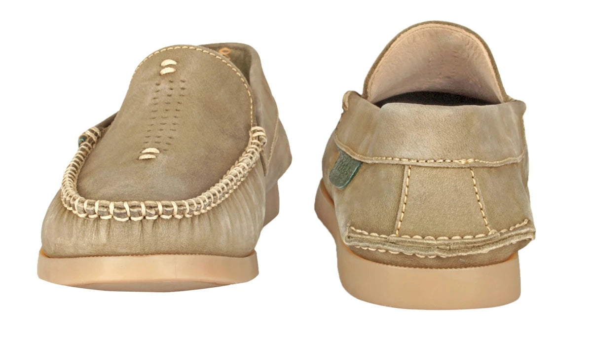 Pure Leather Olive Boat Shoes - USS Midway, BOAT109OLV
