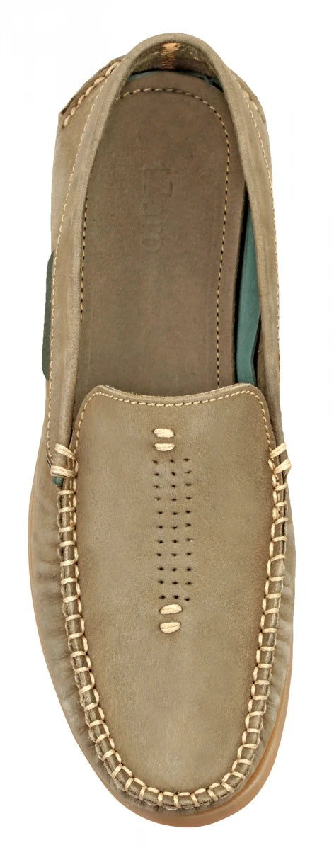 Pure Leather Olive Boat Shoes - USS Midway, BOAT109OLV