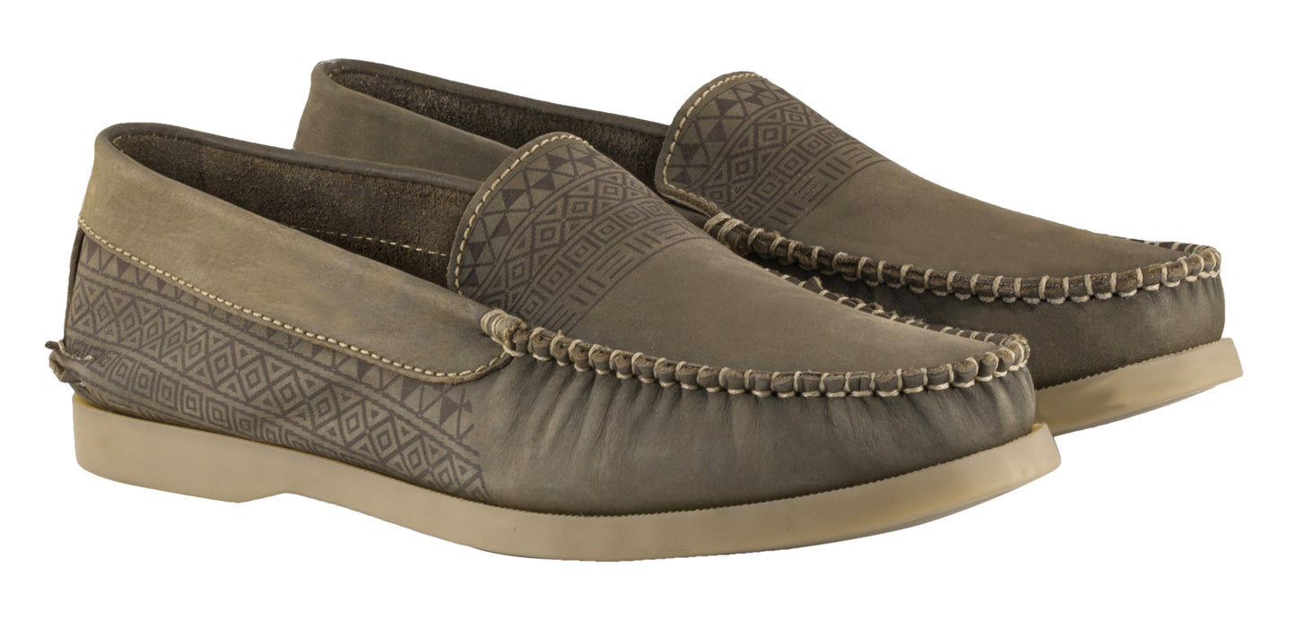 Pure Leather Olive Boat Shoes - USS AZTEC, BOAT111AZT