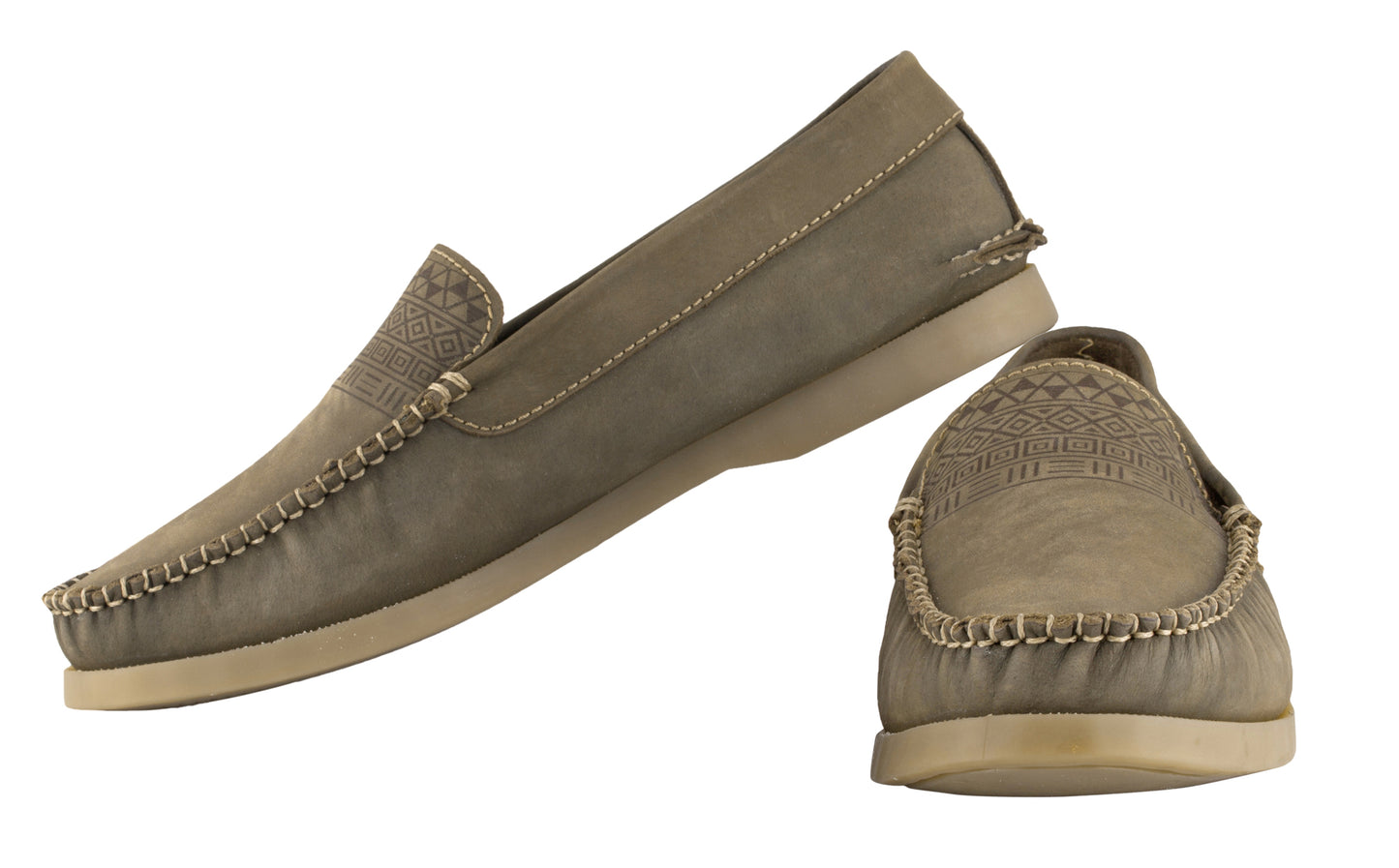 Pure Leather Olive Boat Shoes - USS AZTEC, BOAT111AZT
