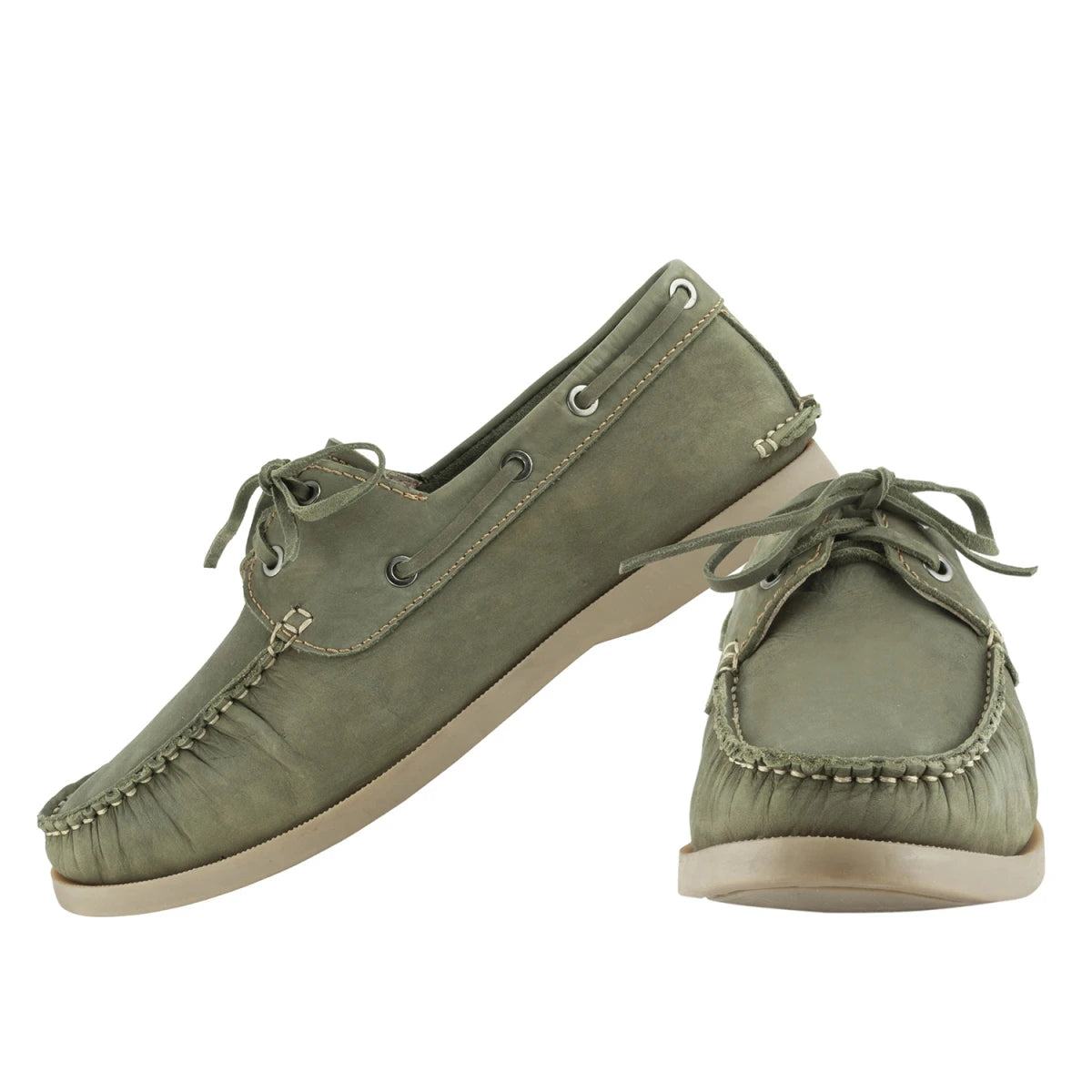 Pure Leather Olive Boat Shoes - Timber, BOAT113OLV
