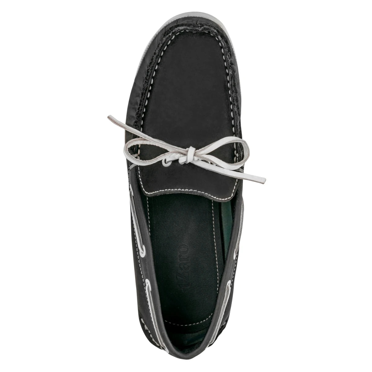 Pure Leather Black Boat Shoes - INS VIRAT, BOAT116NUBLK