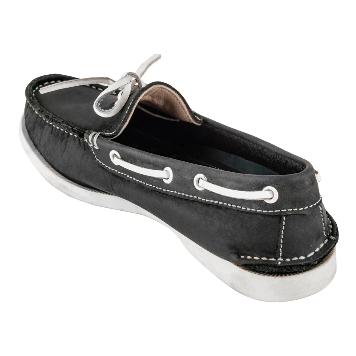 Pure Leather Black Boat Shoes - INS VIRAT, BOAT116NUBLK