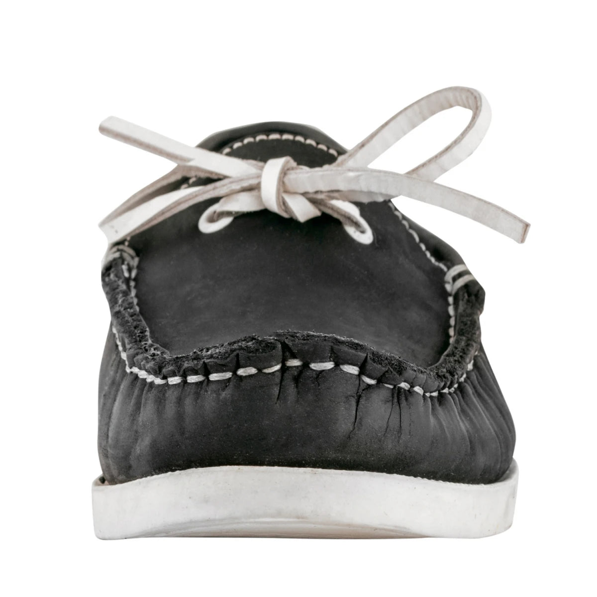 Pure Leather Black Boat Shoes - INS VIRAT, BOAT116NUBLK