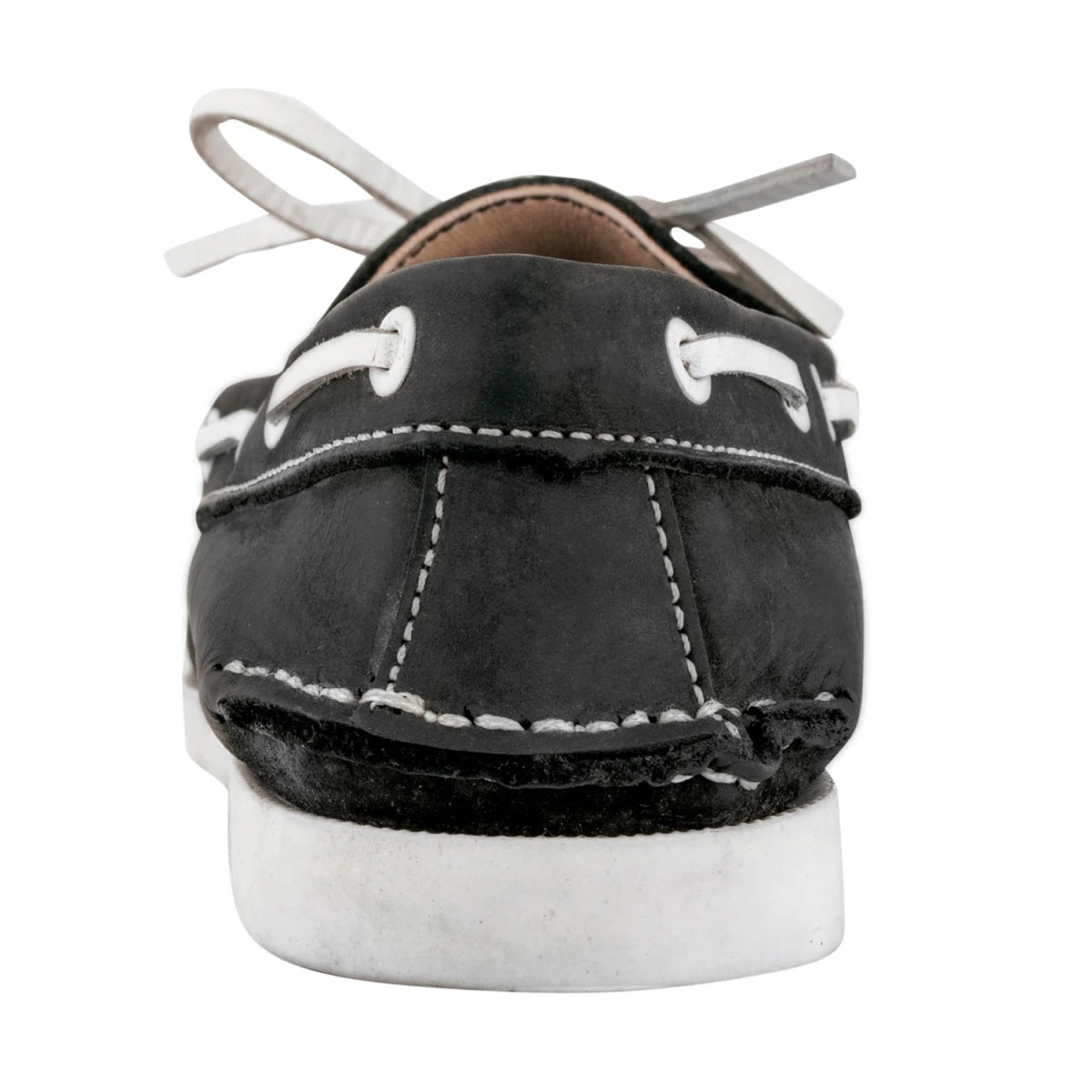 Pure Leather Black Boat Shoes - INS VIRAT, BOAT116NUBLK