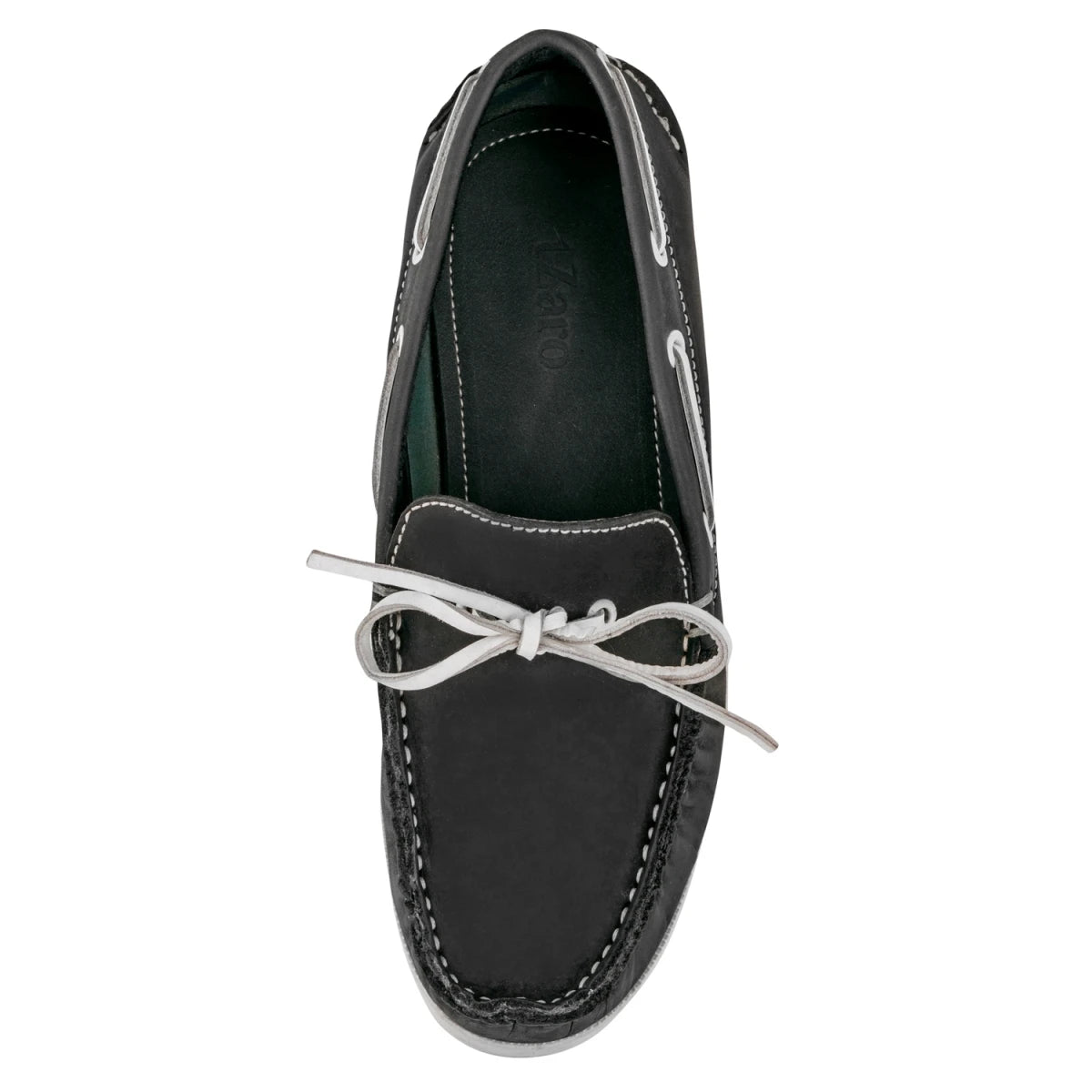 Pure Leather Black Boat Shoes - INS VIRAT, BOAT116NUBLK