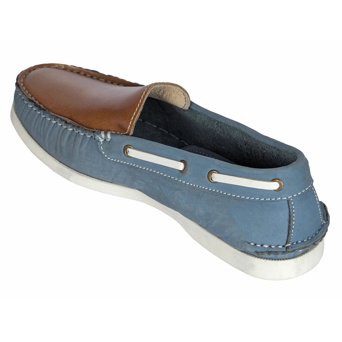 TZARO Genuine Leather Boat Shoe - Blue Akagi, BOAT182NBTan