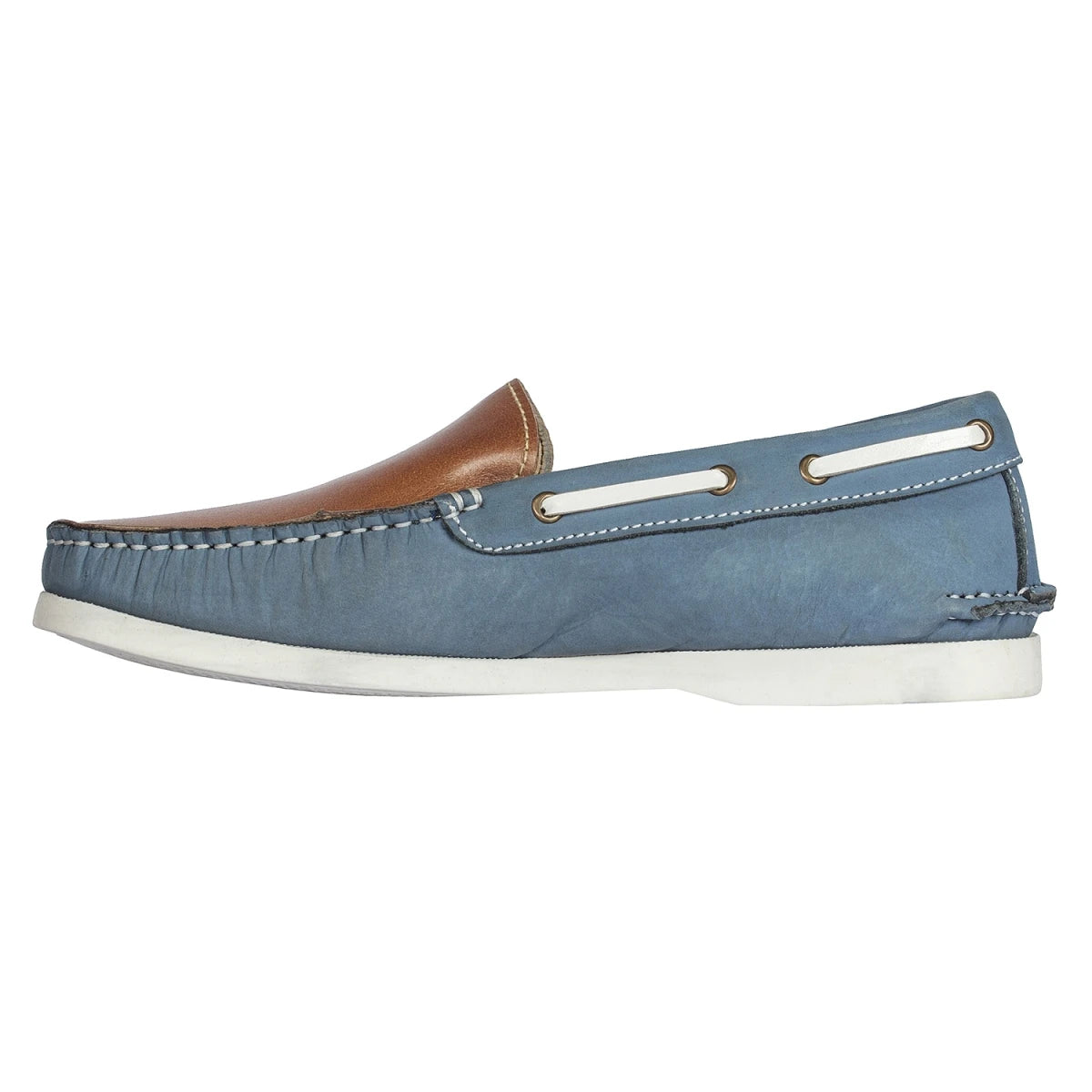 TZARO Genuine Leather Boat Shoe - Blue Akagi, BOAT182NBTan