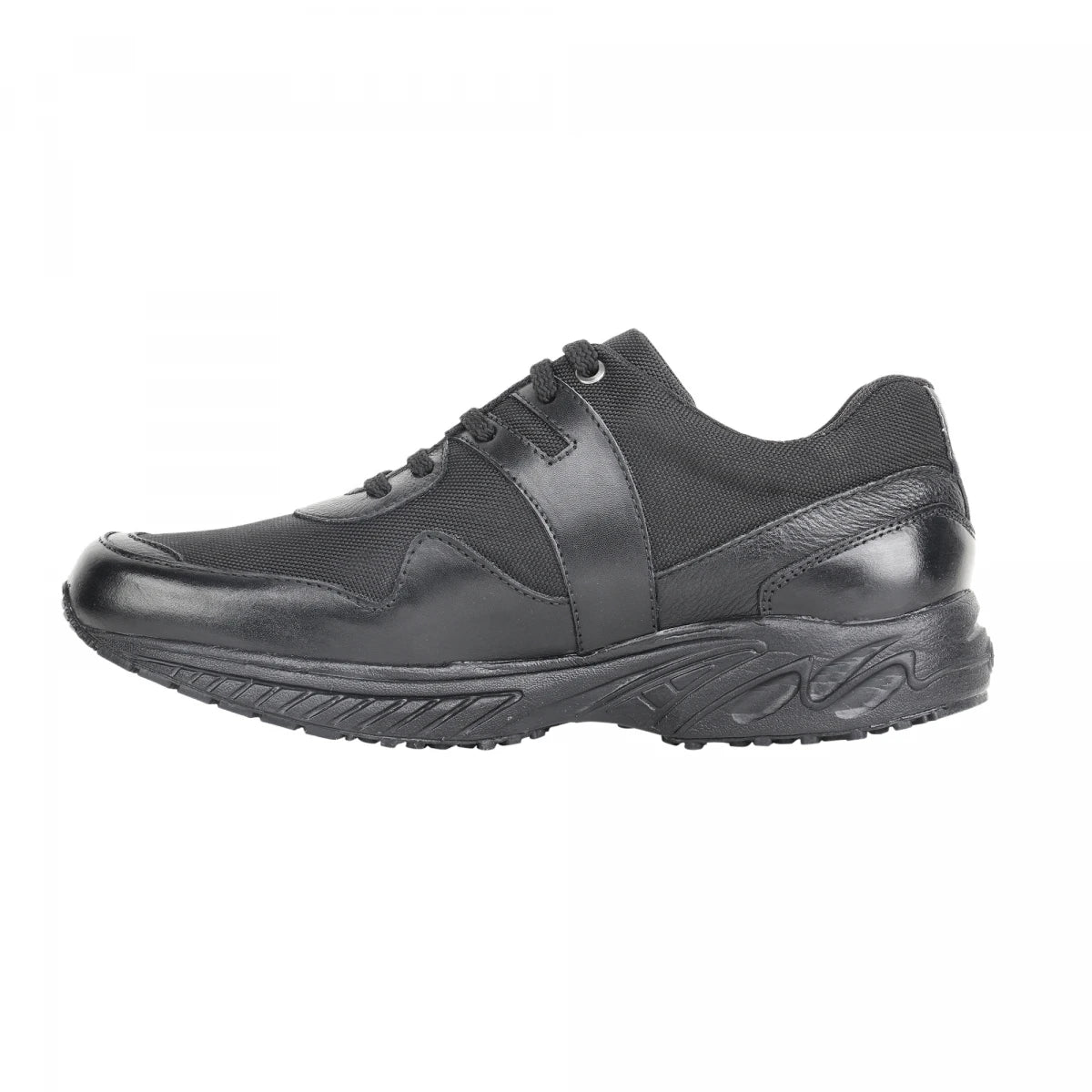Pure Leather Black Sports Shoes with Rubber Outsole - BOLTPAN