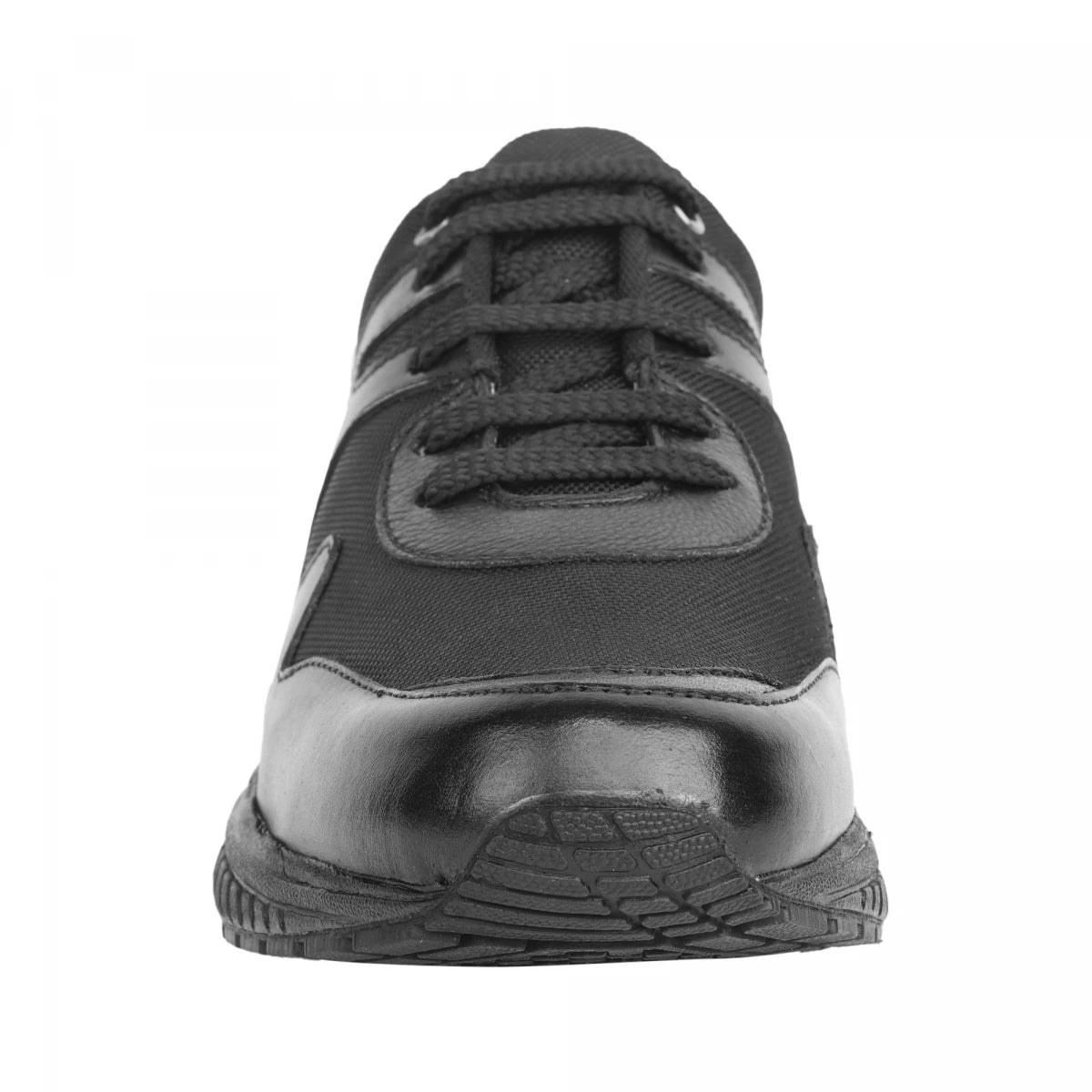 Pure Leather Black Sports Shoes with Rubber Outsole - BOLTPAN
