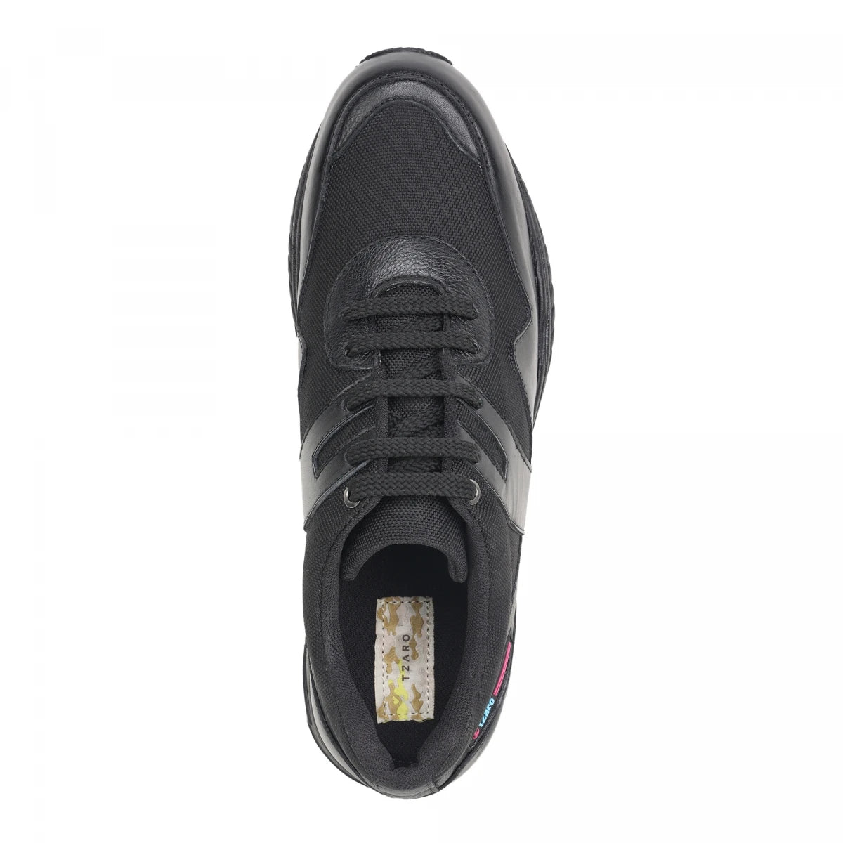 Pure Leather Black Sports Shoes with Rubber Outsole - BOLTPAN