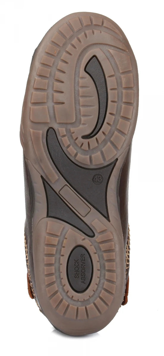 Pure Leather Brown & Tan Sneakers - Chicago, BON1402CHCTAN