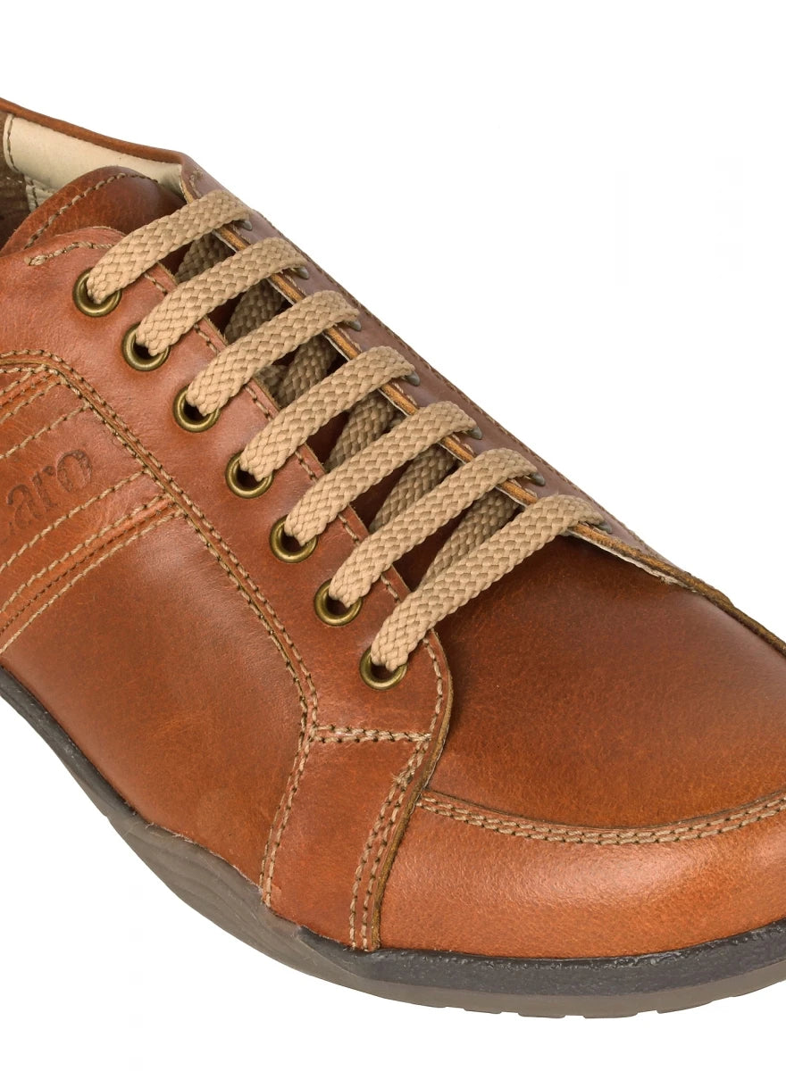 Pure Leather Tan Sneakers - Clemenza, BON1405TUVTAN