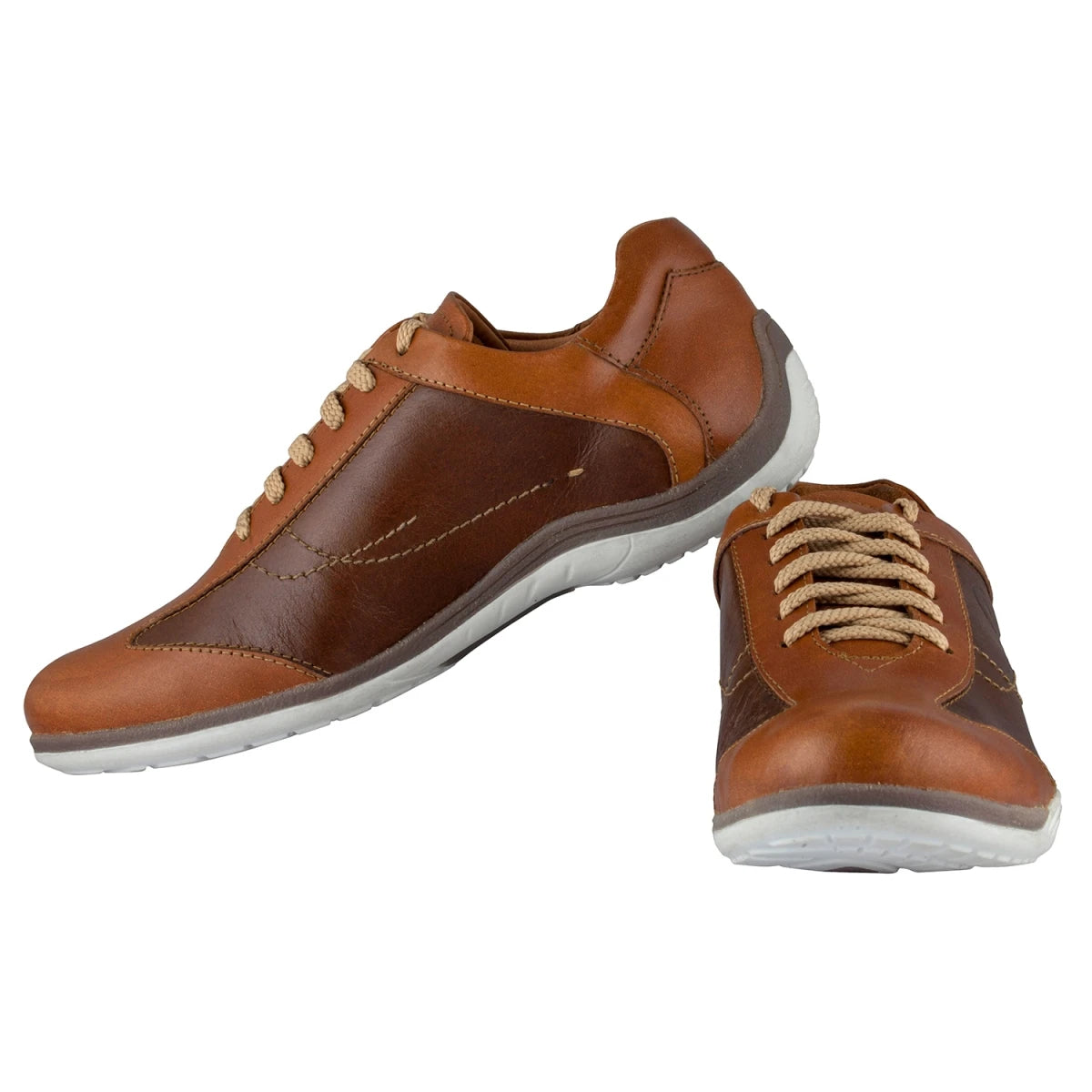 Pure Leather Tan Color Sneaker - Maniac, BON1406TWNTAN