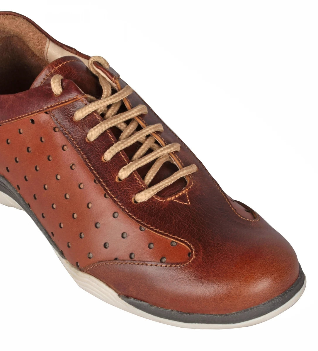 Pure Leather Tan & Brown Genuine Leather Casual Shoes - Eastwood, BON1408TANOST