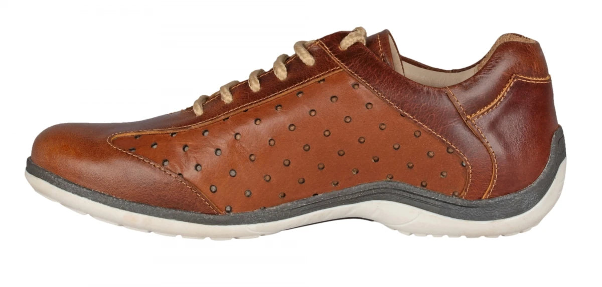 Pure Leather Tan & Brown Genuine Leather Casual Shoes - Eastwood, BON1408TANOST