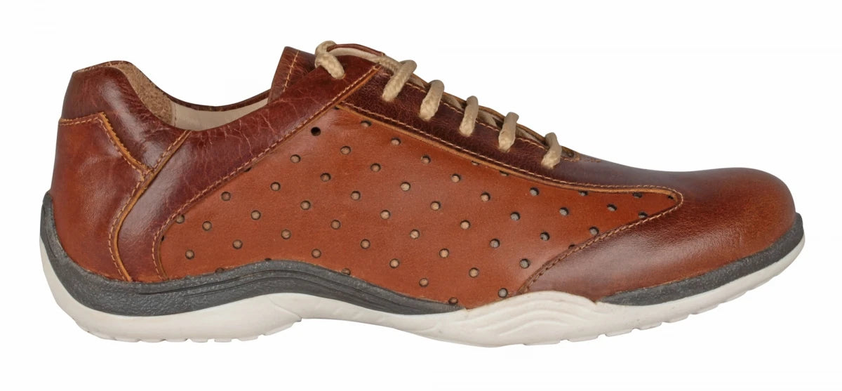 Pure Leather Tan & Brown Genuine Leather Casual Shoes - Eastwood, BON1408TANOST
