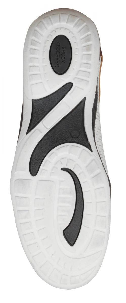 Pure Leather Tan & White Sneakers - Dublin, BON1411WHTAN