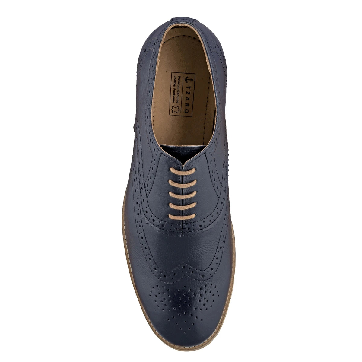 Pure Leather , Super-Light, Navy-Blue Brogues - Martini, BRG7723NAV