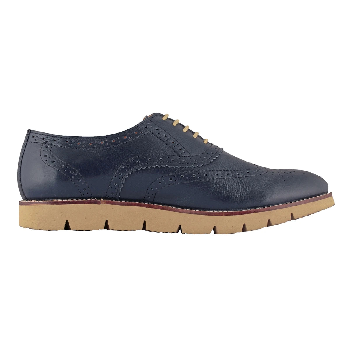 Pure Leather , Super-Light, Navy-Blue Brogues - Martini, BRG7723NAV