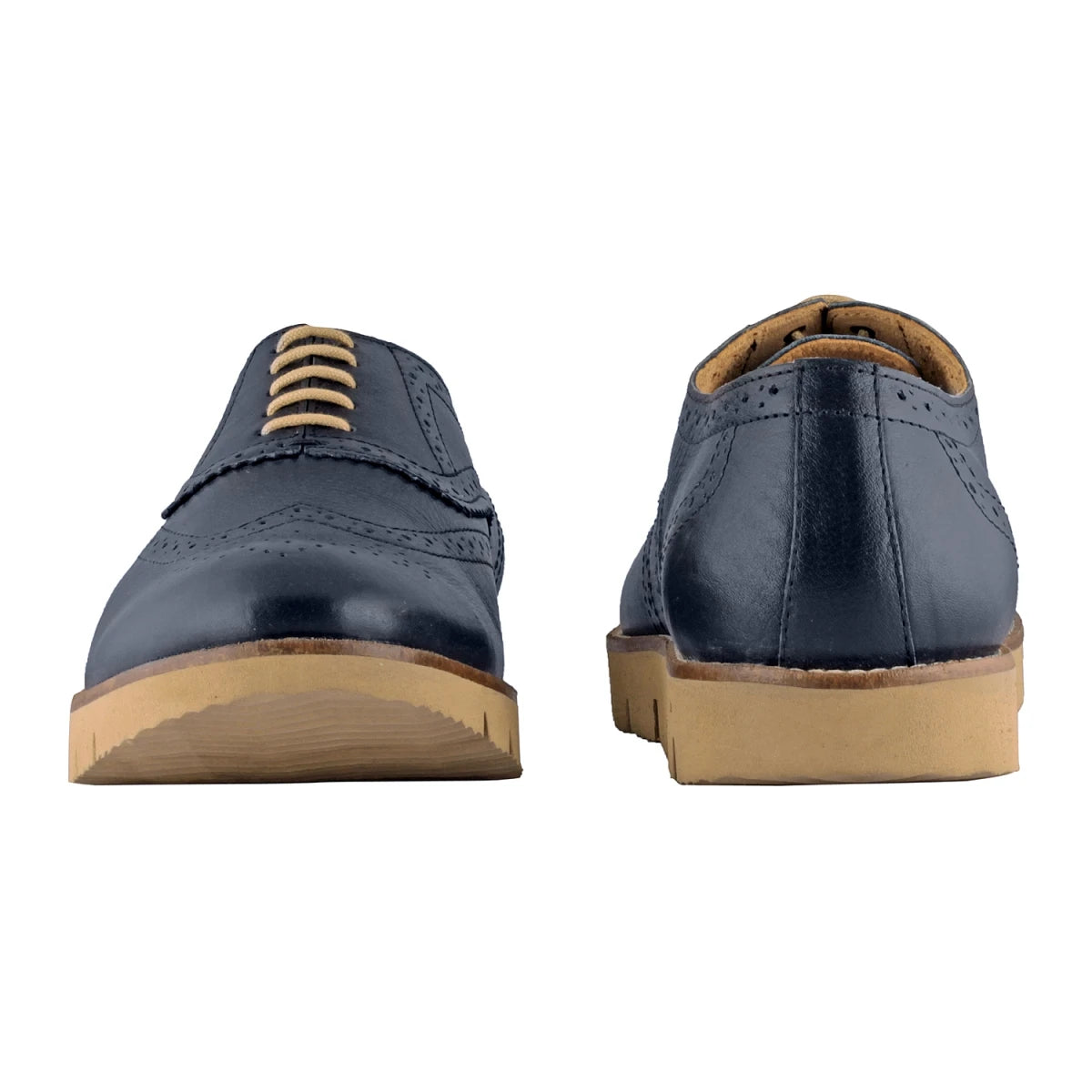 Pure Leather , Super-Light, Navy-Blue Brogues - Martini, BRG7723NAV
